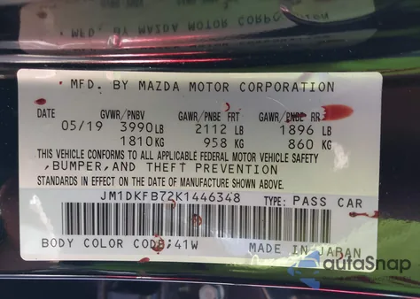 2019 Mazda Cx-3 Sport from USA, damaged, VIN JM1DKFB72K1446348